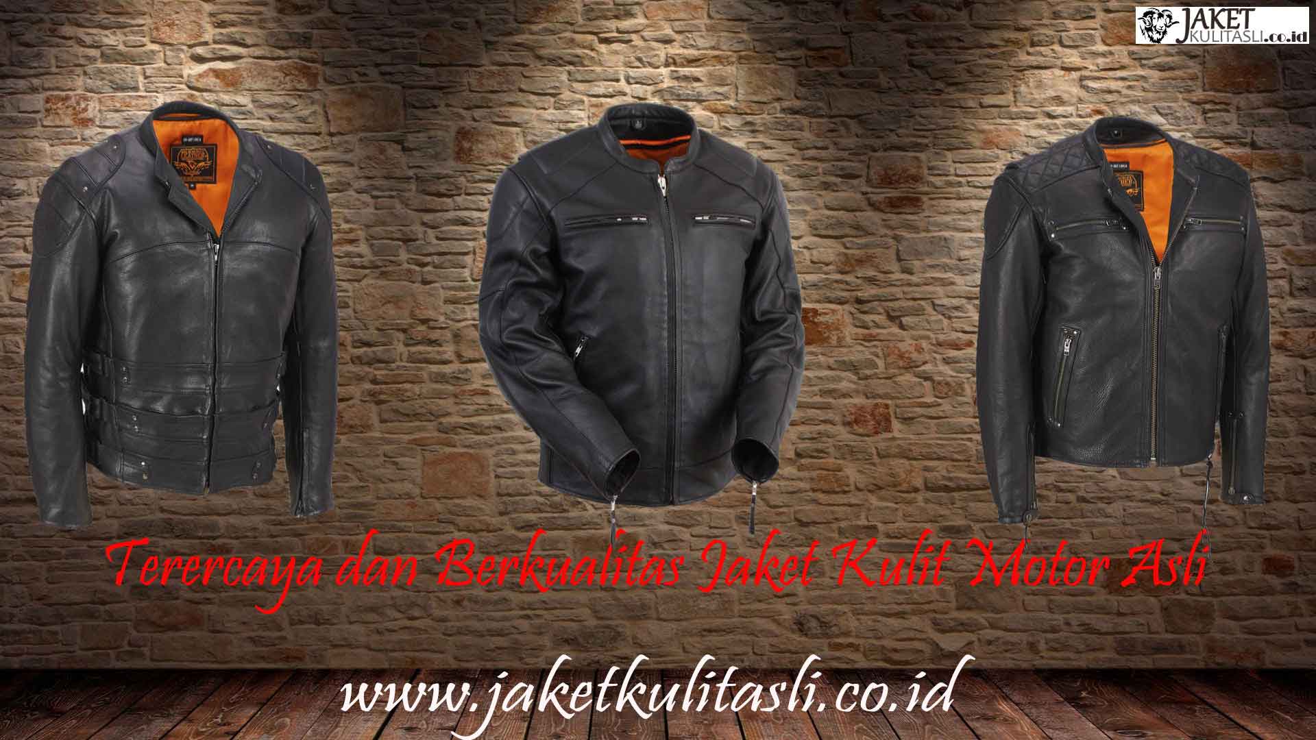 jaket kulit motor asli