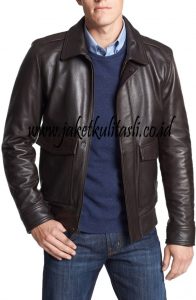 Jaket Kulit Bomber Pria A524