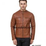 Jaket Kulit Motor Pria Asli Tan A826